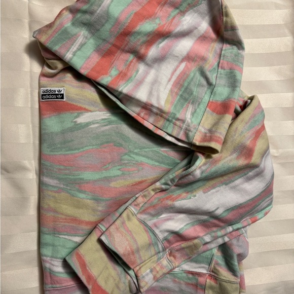 adidas Other - Adidas SET pastel marble hoodie and joggers in pink, mint & cream.